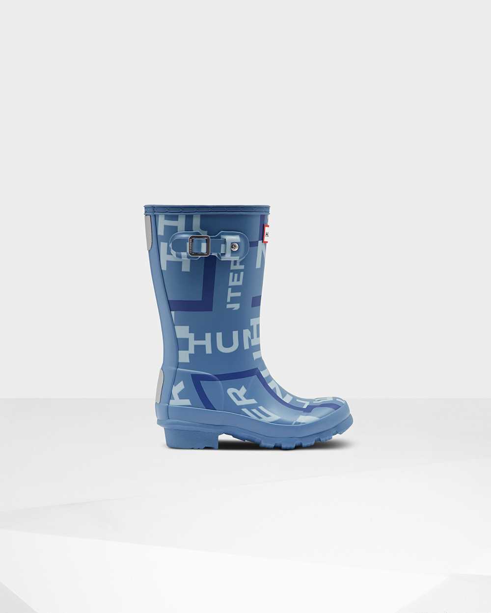 Hunter Original Big Exploded Logo Kids Rain Boots NZ-43596V Blue